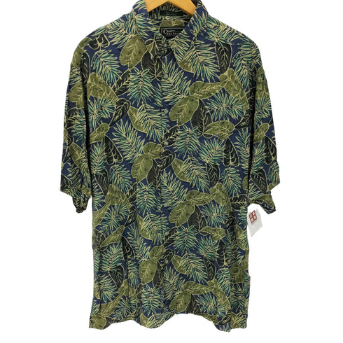 クラフトアンドバロー Croft&Barrow 90S MADE IN KOREA リーフ柄 レーヨンシャツ メンズ LT