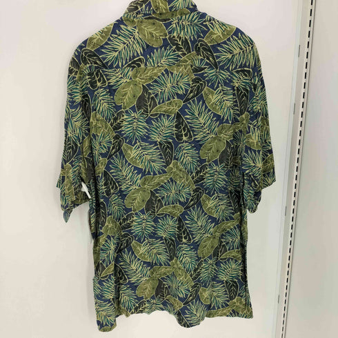 クラフトアンドバロー Croft&Barrow 90S MADE IN KOREA リーフ柄 レーヨンシャツ メンズ LT