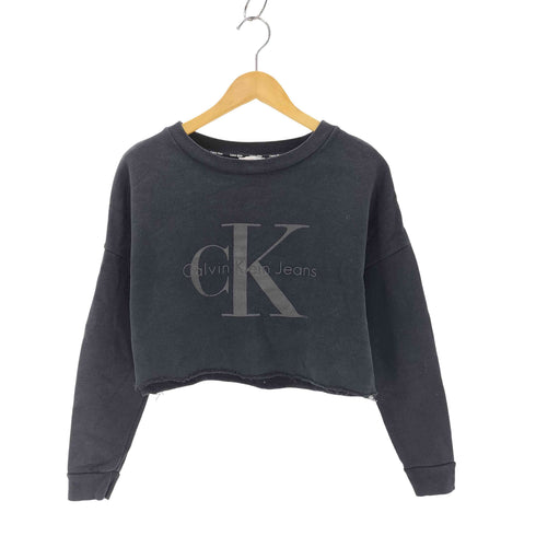 カルバンクラインジーンズ Calvin Klein Jeans ロゴプリント クロップドトレーナー レディース import:S
