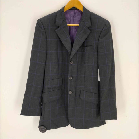 ポールスミス Paul Smith 日本製 裏地ドット ウールチェックテーラードジャケット メンズ import:M