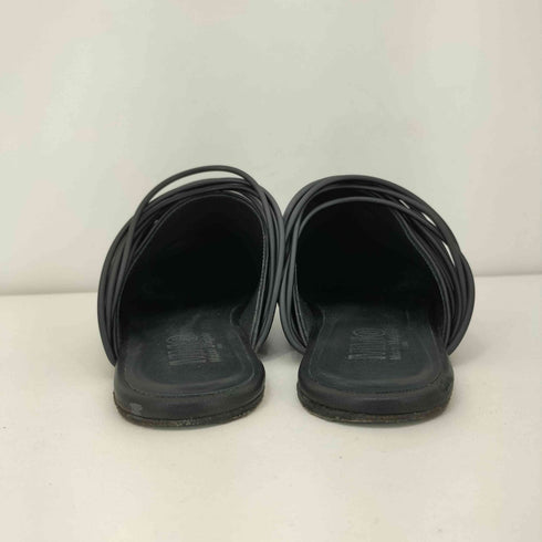 エムエムシックスメゾンマルジェラ MM6 Maison Margiela Black Leather Strappy Mule レディース EUR:37