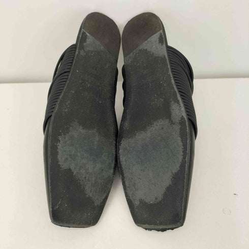 エムエムシックスメゾンマルジェラ MM6 Maison Margiela Black Leather Strappy Mule レディース EUR:37