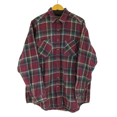 セントジョンズベイ STJOHNS BAY 90S コットンヘビーチェックネルシャツ メンズ import:XL