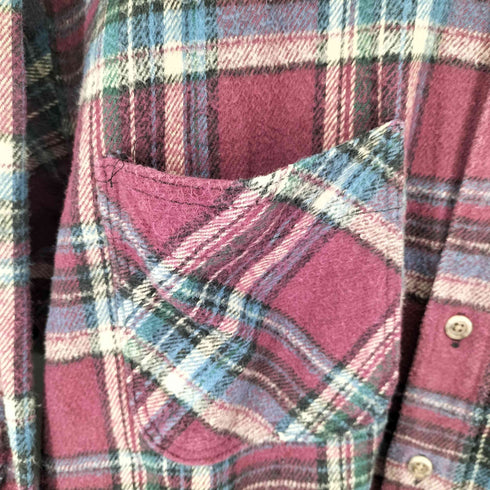 セントジョンズベイ STJOHNS BAY 90S コットンヘビーチェックネルシャツ メンズ import:XL