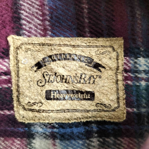 セントジョンズベイ STJOHNS BAY 90S コットンヘビーチェックネルシャツ メンズ import:XL
