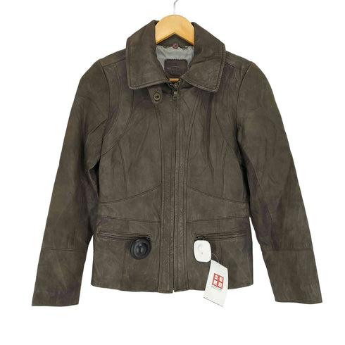 バナナリパブリック BANANA REPUBLIC レザージップアップブルゾン レディース xs