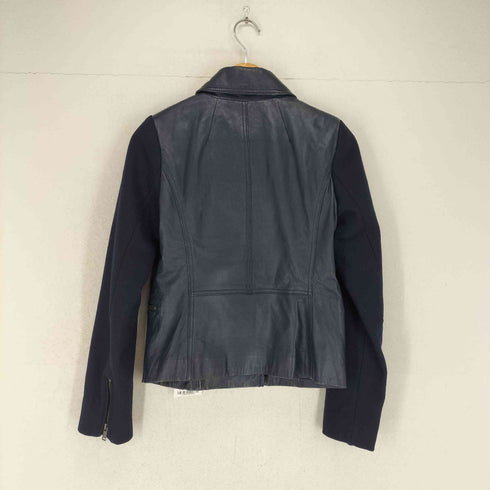 バナナリパブリック BANANA REPUBLIC 袖ウール切替レザーダブルライダースジャケット レディース xs
