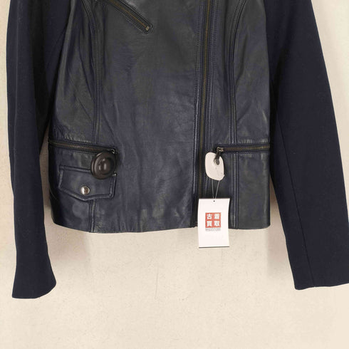 バナナリパブリック BANANA REPUBLIC 袖ウール切替レザーダブルライダースジャケット レディース xs