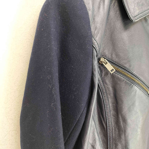 バナナリパブリック BANANA REPUBLIC 袖ウール切替レザーダブルライダースジャケット レディース xs