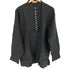 ドモン DOMON リネン ノーカラー 多ボタン プルオーバー L/S シャツ メンズ JPN:M