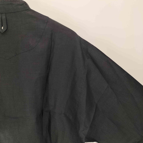 ドモン DOMON リネン ノーカラー 多ボタン プルオーバー L/S シャツ メンズ JPN:M