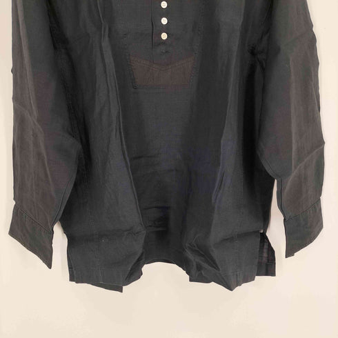ドモン DOMON リネン ノーカラー 多ボタン プルオーバー L/S シャツ メンズ JPN:M