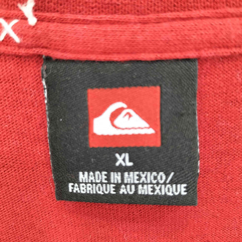 クイックシルバー Quiksilver メキシコ製 スカル フラワー ロック プリント S/S クルーネック Tシャツ メンズ import:XL