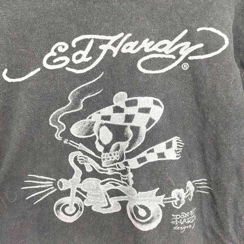 エドハーディー Ed Hardy ロゴ スカル バイク プリント S/S クルーネック Tシャツ メンズ LL