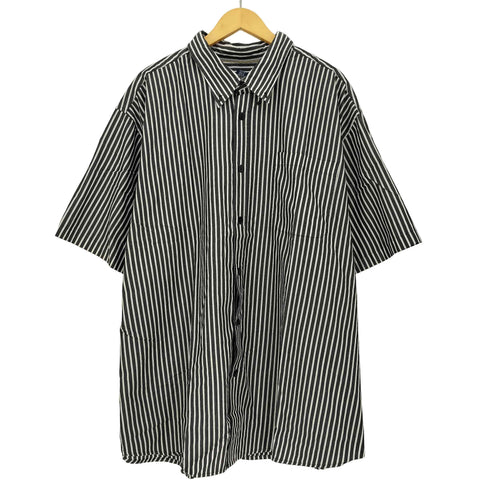 ベーシックエディションズ BASIC EDITIONS ストライプ ボタンダウン ショートスリーブシャツ メンズ 3XL