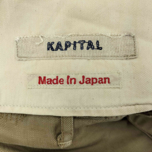 キャピタル KAPITAL 初期 リペアダメージ加工 月桂樹ボタン ワイドチノパンツ 刺し子 メンズ JPN:S