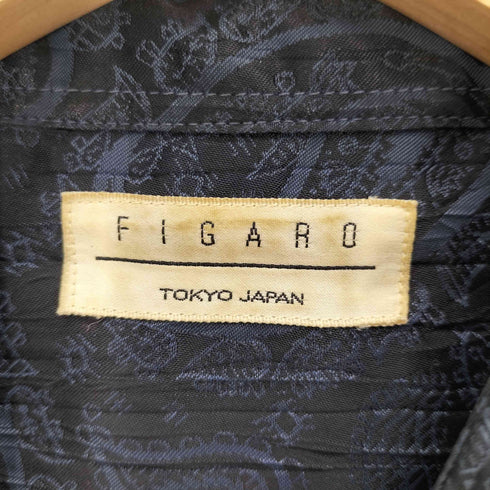 FIGARO フィガロ レーヨン シワ加工 ペイズリー柄 L/S シャツ メンズ