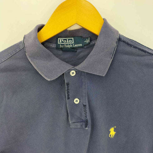 ポロバイラルフローレン Polo by RALPH LAUREN CUSTOM FIT スモールポニー刺繍 S/S ポロシャツ ダメージ加工 メンズ import:L