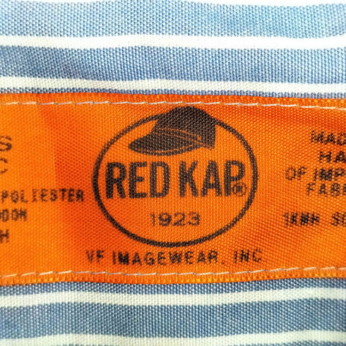 レッドキャップ RED KAP ストライプ 企業パッチ ショートスリーブ ワークシャツ メンズ import:L