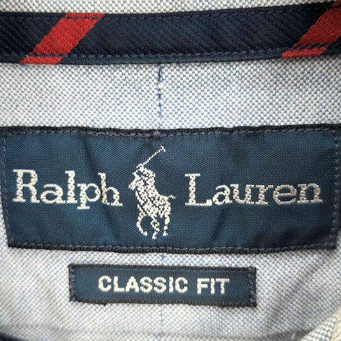 ラルフローレン RALPH LAUREN CLASSIC FIT クラシック フィット コットン ロゴ刺繍 L/S シャツ メンズ import:M