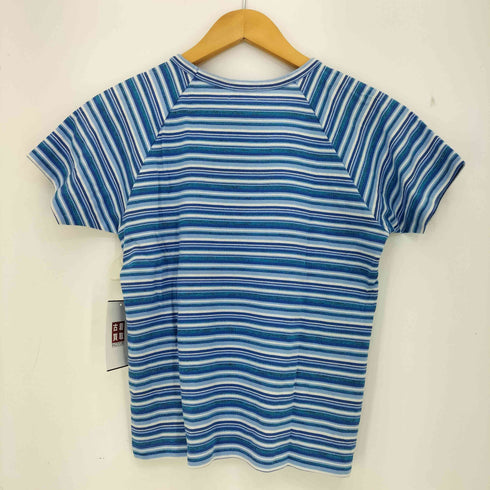 クレージュ courreges ラメ ボーダー クルーネックTシャツ レディース 9R