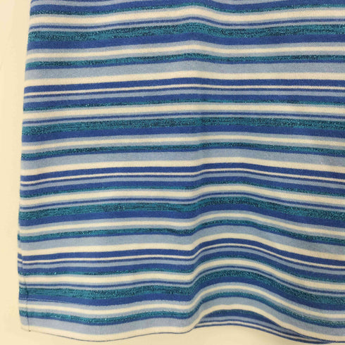 クレージュ courreges ラメ ボーダー クルーネックTシャツ レディース 9R