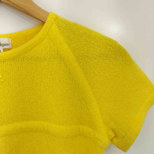 クレージュ courreges コットンナイロン ベルトデザイン クルーネックTシャツ レディース JPN:38