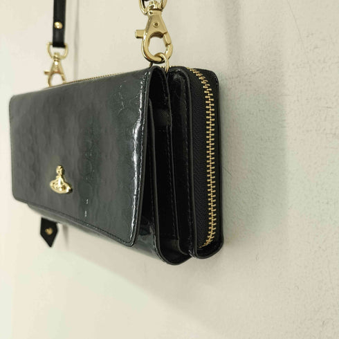 ヴィヴィアンウエストウッド Vivienne Westwood OVAL ORB オーブモノグラムショルダー付きウォレット レディース