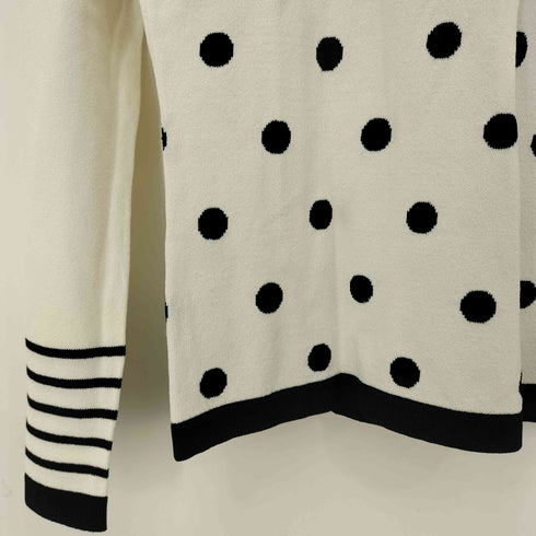 クレージュ courreges レーヨンナイロン ドット リボン クルーネックニット レディース JPN:38