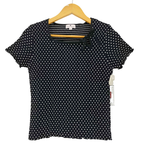 クレージュ courreges ドット リボン ワッフルブラウス レディース 9R