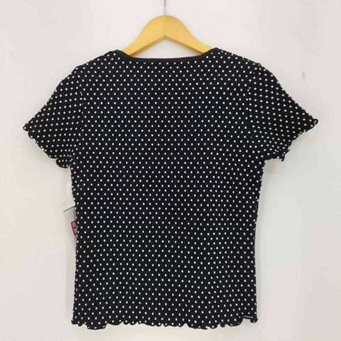 クレージュ courreges ドット リボン ワッフルブラウス レディース 9R