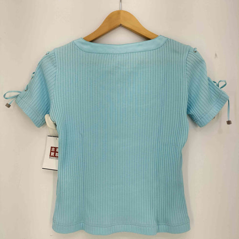 クレージュ courreges 袖リボン スクエアネック リブニット レディース 9R