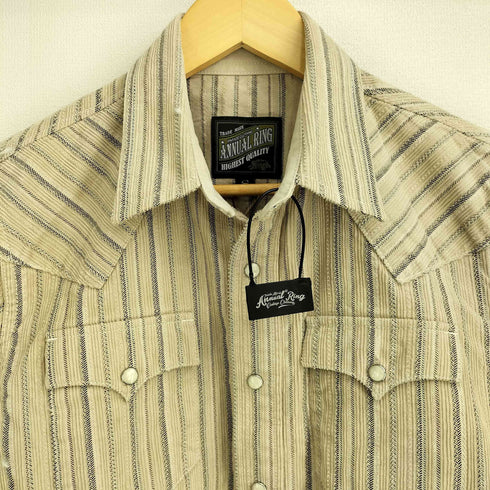 ANNUAL RING Vintage コットン100 ストライプ ウエスタンシャツ メンズ import:S