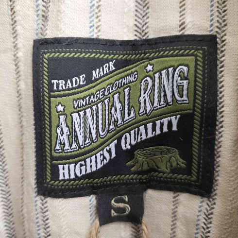 ANNUAL RING Vintage コットン100 ストライプ ウエスタンシャツ メンズ import:S