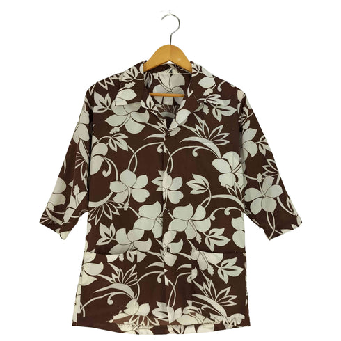 Paradise Hawaii 70s ホノルル製 花柄 オープンカラー アロハシャツ メンズ
