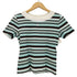 クレージュ courreges 襟リブ ボーダー クルーネックTシャツ レディース 9R