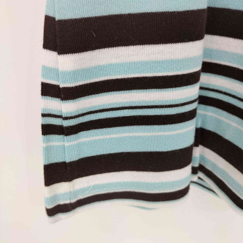 クレージュ courreges 襟リブ ボーダー クルーネックTシャツ レディース 9R