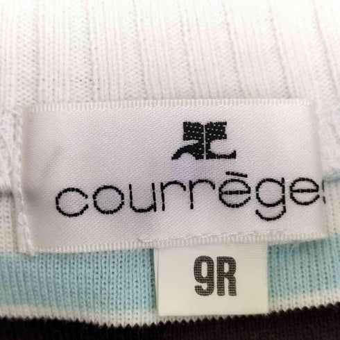 クレージュ courreges 襟リブ ボーダー クルーネックTシャツ レディース 9R
