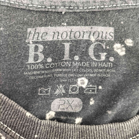 ハワイ製 ラッパープリントブリーチ加工S/S TEE メンズ 2XL