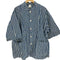 キャスパージョン CASPER JOHN ストライプ柄 襟フック 切替 ビックポケット スタンドネック S/S シャツ メンズ import:L