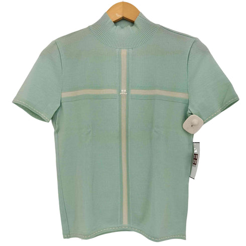 クレージュ courreges ウール ハイネック 半袖ニット レディース JPN:38