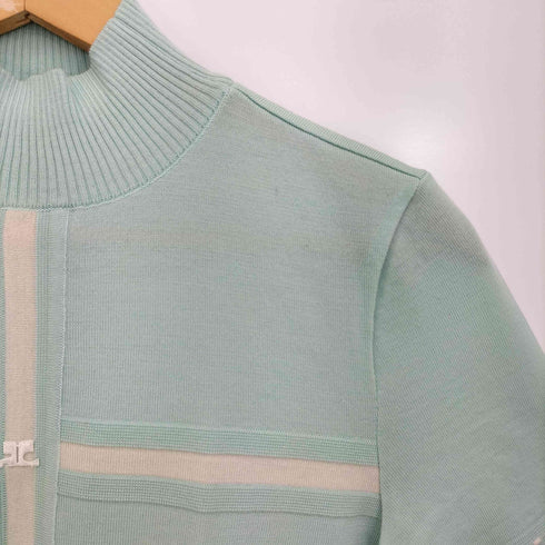 クレージュ courreges ウール ハイネック 半袖ニット レディース JPN:38