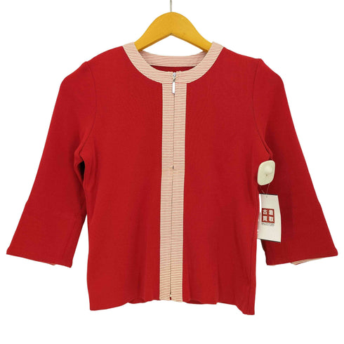 クレージュ courreges コットンレーヨン 袖ジップ ジップカーディガン レディース 9R