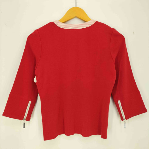 クレージュ courreges コットンレーヨン 袖ジップ ジップカーディガン レディース 9R