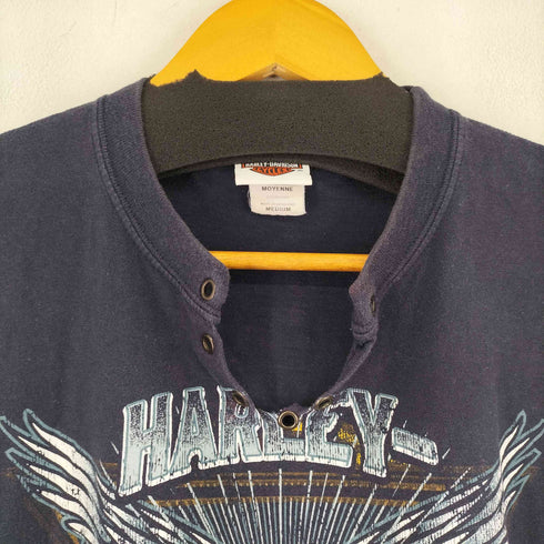 ハーレーダビッドソン HARLEY-DAVIDSON 両面プリントヘンリーネックTシャツ レディース import:M