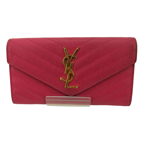 イヴサンローラン Yves Saint Laurent 二つ折りロングレザーウォレット レディース