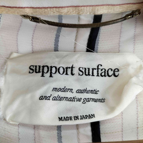 support surface ノーカラーストライプジャケット レディース