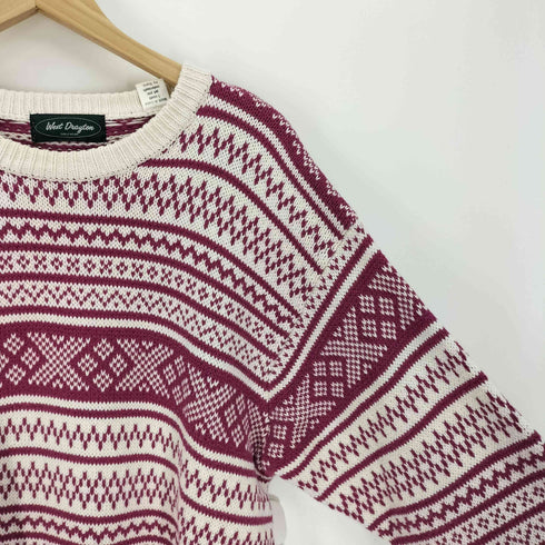 West Drayton コットン ノルディック柄 L/S プルオーバー ニット メンズ L