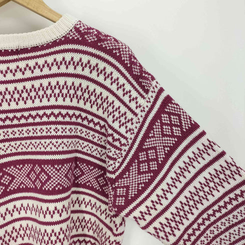 West Drayton コットン ノルディック柄 L/S プルオーバー ニット メンズ L