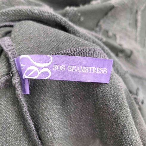 SOS SEAMSTRESS ダメージ加工 オフショルダー カットソー Y2K レディース import:S